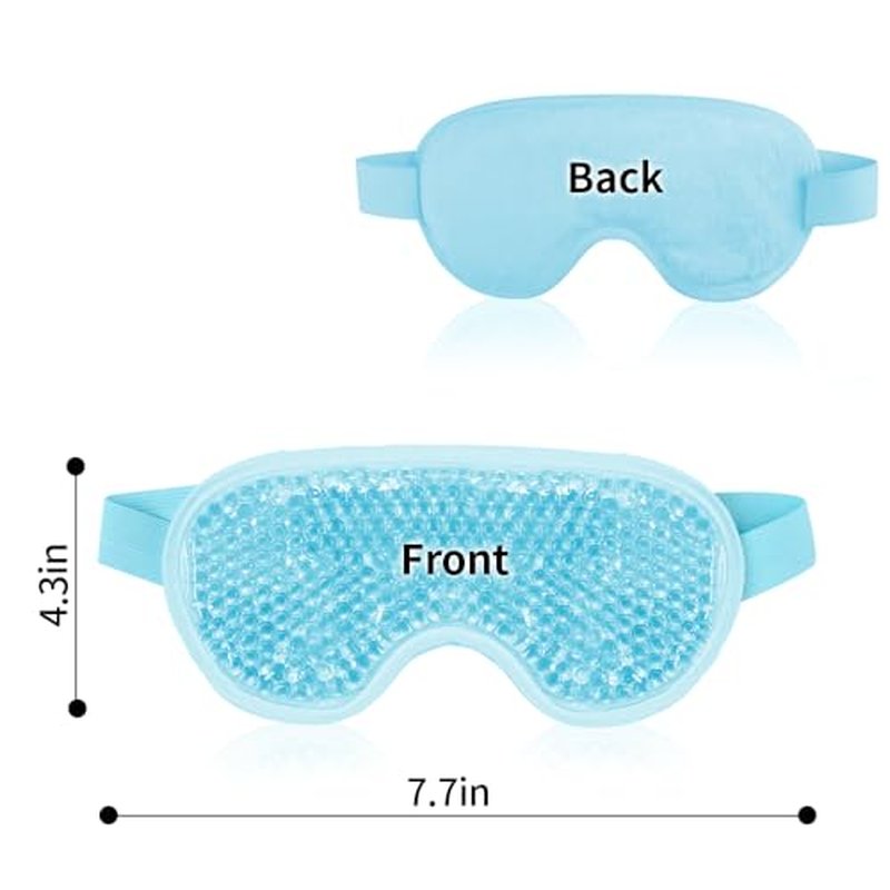 CONBELLA 2PCS Cooling Eye Mask Gel Eye Mask, Reusable Hot Cold Therapy cold eye mask for Post Surgery, Puffiness, Dark Circles, Eye Bags, Dry Eyes, Migraines with Soft Plush Backing (Heart+Snowflake)