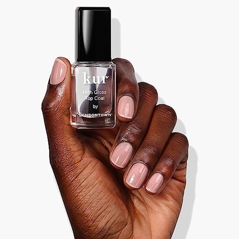 LONDONTOWN High Shine Glossy Top Coat Nail Polish, Long Lasting Wear, Vegan/Cruelty-Free Gluten-Free Formula .40fl oz