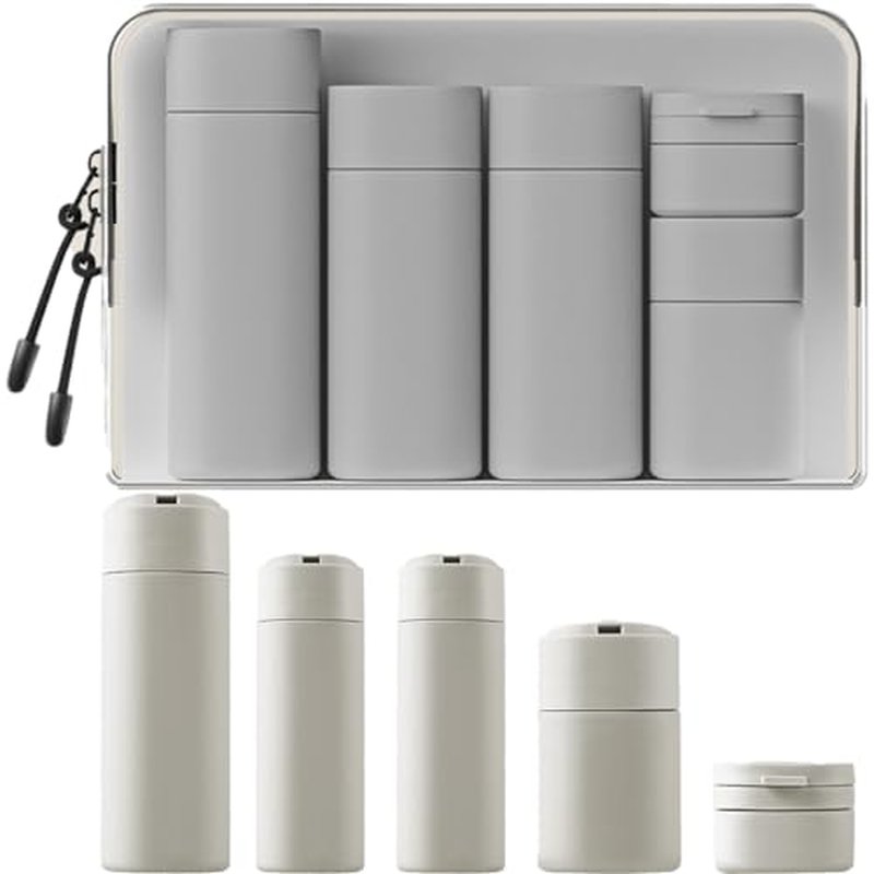 cirea Travel Bottles Set - TSA Approved Leak Proof Squeezable Containers for Toiletries, Conditioner, Shampoo, Lotion & Body Wash Accessories (Upgraded-blue)