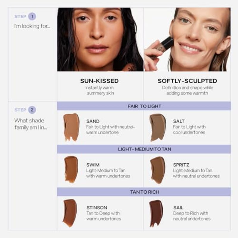Saie Dew Bronze - Soft-Focus Liquid Bronzer + Liquid Contour - Enriched with Plant-Derived Glycerin to Effortlessly Blend + Deeply Nourish Skin - Travel Size Holiday Gifts - Sand (0.4 oz)