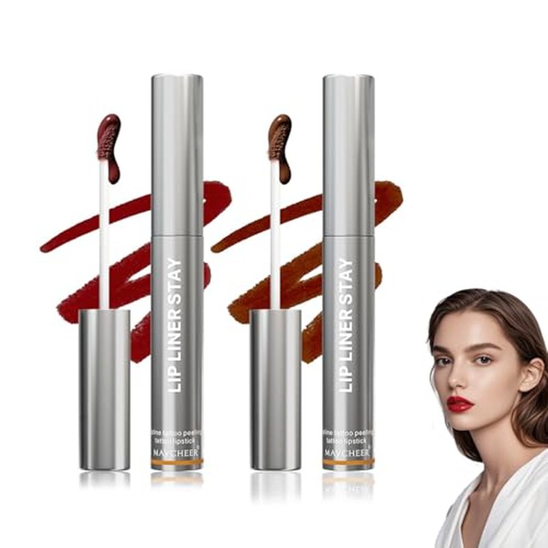 HUSCAN Veldoro Lip Stain, Veldoro Peelix Peel Off Lip Liner, Peelix Peel Off Lip Liner Stain, Veldoro Peel off Lip Stains for Women (#01+#02)