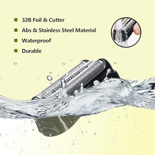 2Pack 32B Series 3 Electric Shaver Replacement Head Accessories for Braun S3 Foil & Cutter Razor Heads, Applicable for Braun S3 3040s 3010s 310s 3000s 3050cc 3080s 390cc Etc