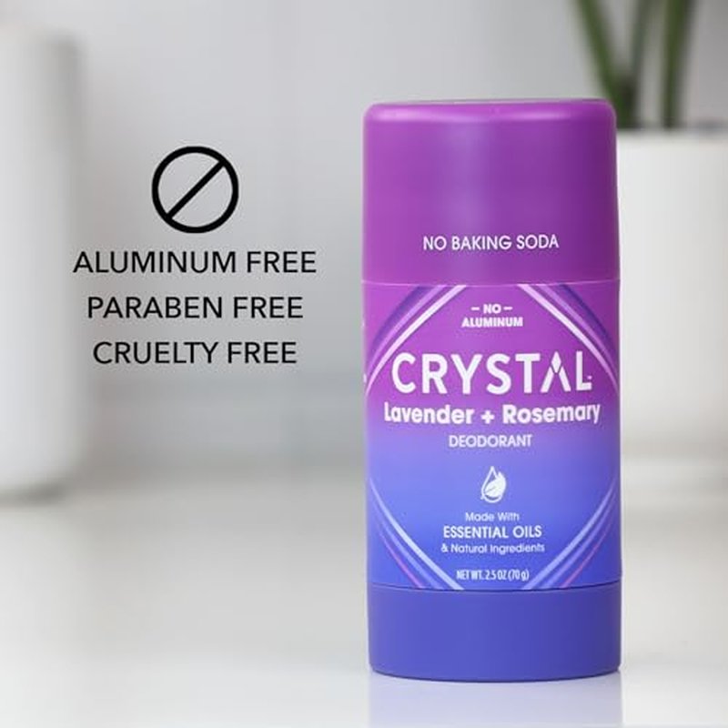 Crystal Deodorant Magnesium Solid Stick Natural Deodorant, Lavender + Rosemary, 2.5 oz (Pack of 2)