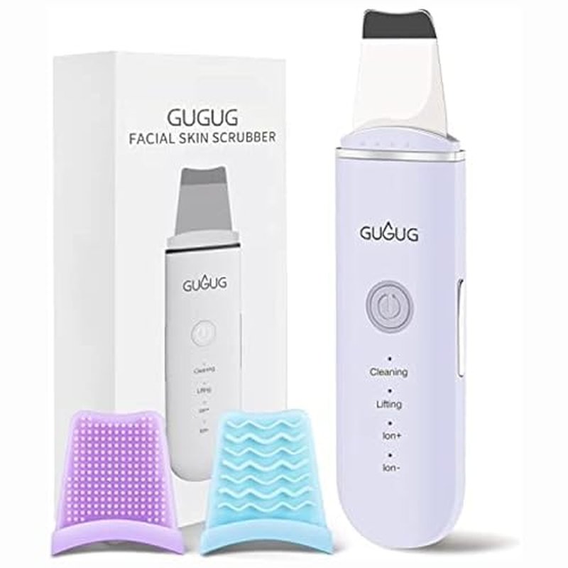 GUGUG Skin Scrubber Face Spatula Skin Spatula Pore Cleaner Blackhead Remover Tools for Facial Deep Cleansing-4 Modes, Purple