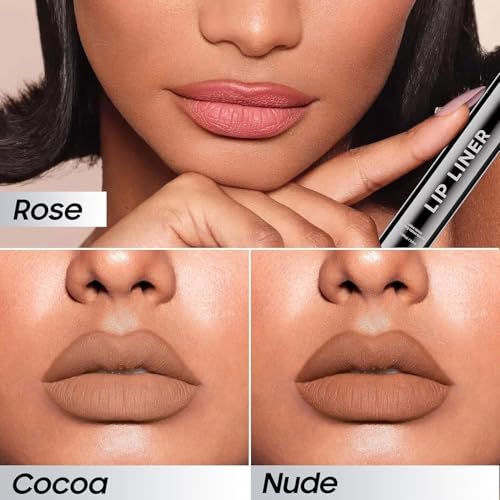 Ihrlpxkc Lip Liner - Tattoo Peel Off Lip Stain, Long-Lasting Moisturizing Lip Stain, Waterproof Nourishing Lip Liner with Matte Finish, Create Natural Lip Color for All Skin Tones (Cocoa)