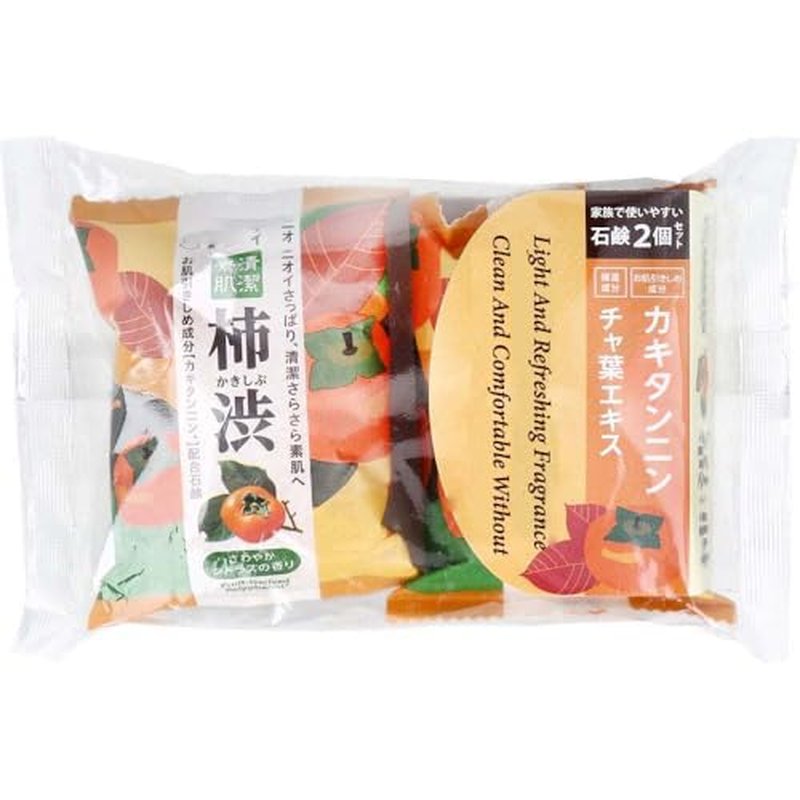 Natural Citrus Fragranced Persimmon Essence Soap, 80 g*2