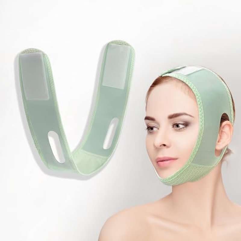 Buyongwant V Line Lifting Mask V Shaped Face Chin Strap for Sleeping,Sagging,Jaw Exerciser (Green)