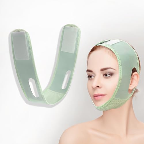 Buyongwant V Line Lifting Mask V Shaped Face Chin Strap for Sleeping,Sagging,Jaw Exerciser (Green)