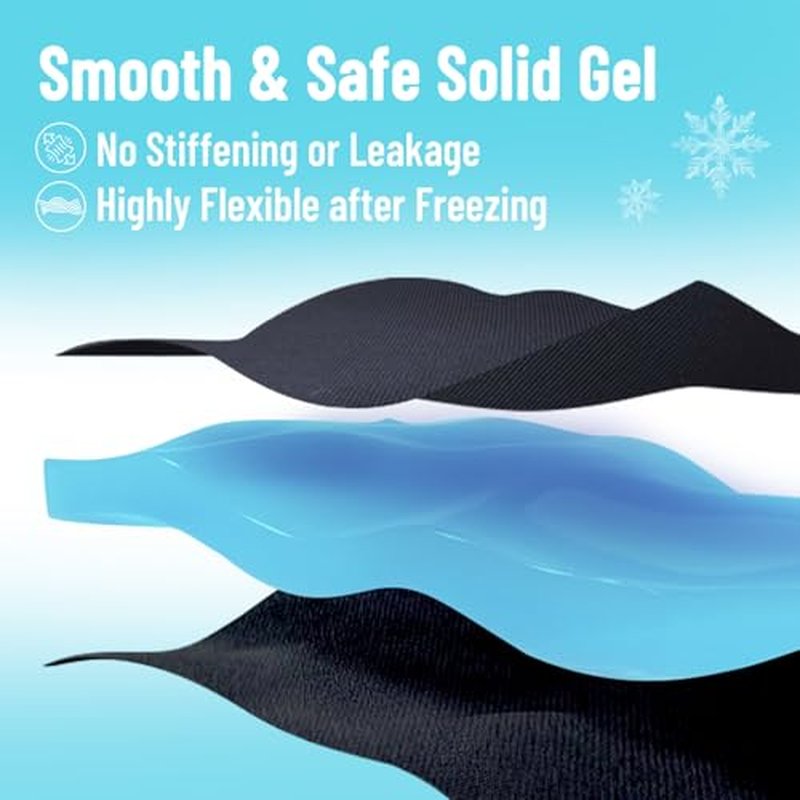 ATreebay Cooling Eye Mask, Reusable Gel Eye Mask for Sleep Cooling, Cold Eye Mask for Puffiness, Soothing Headache, Dark Circles, Soft Thick Gel Ice Mask for Long-Lasting Comfort, Black