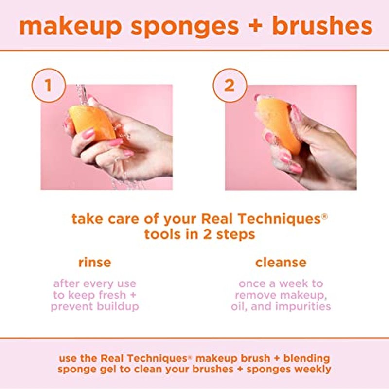 Real Techniques Mini Miracle Complexion Sponge 4 Pack, Small Makeup Blending Sponges, For Foundation & Concealer, Mini Size for Under Eyes & Touch-Ups, Travel Friendly, Stocking Stuffer, Latex-Free