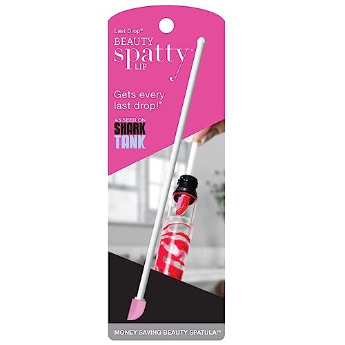 Spatty Lip Gloss Tiny Beauty Spatula (6 Inch Pink) Shark Tank Mom Made Scrape Last Drop of Lipstick, Mini Spatula Makeup, Long Makeup Spatula, Scoop for Makeup, Makeup Stocking Stuffer, Makeup Spatula