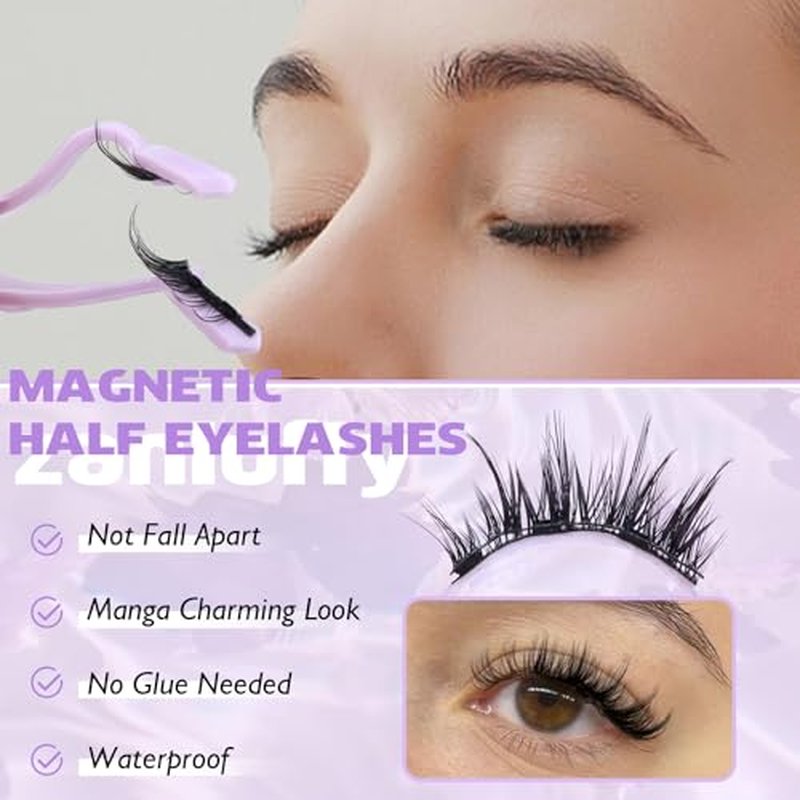 Magnetic Eyelashes Cat Eye Lashes Magnetic Eyelashes Natural Double Sided Magnetic Lashes No Glue Lashes Wispy Eyelashes with Magnetic Applicator