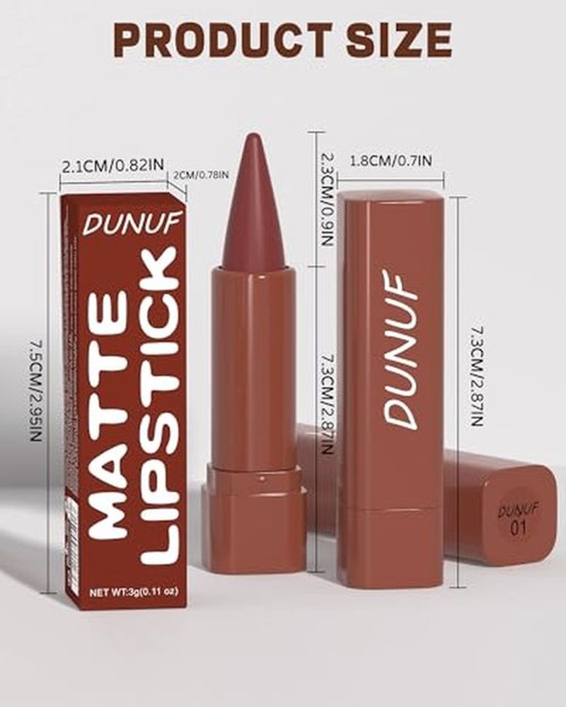 3 Colors 2 in 1 Lip Liner Lipstick Set, Gradient Matte Nude Dark Brown Red Lip Liner Velvet Plumping Lip Pencil, Women High Pigmented Long Lasting Lip Crayon Makeup for Gradual Ombre Effect,01+03+05