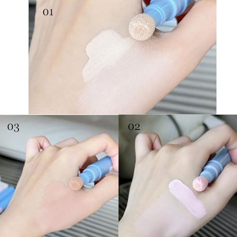 Concealer Pen, Liquid Concealer With Sponge Head, Makeup Facial Highlighter, Stay Long Lasting Moisturizing, Liquid Create Flawless Makeup (01#, 1 Ounce (Pack of 1))