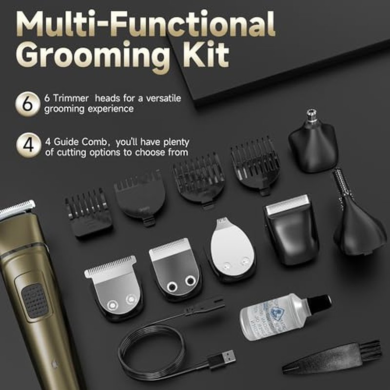 Electric Body Hair Trimmer for Men Women, Groin Hair Trimmer Mens Electric Ball Trimmer, Rechargeable Waterproof Wet/Dry Body Shaver Pubic Hair Trimmer, Ceramic Blade Grooming Kit with LCD Display