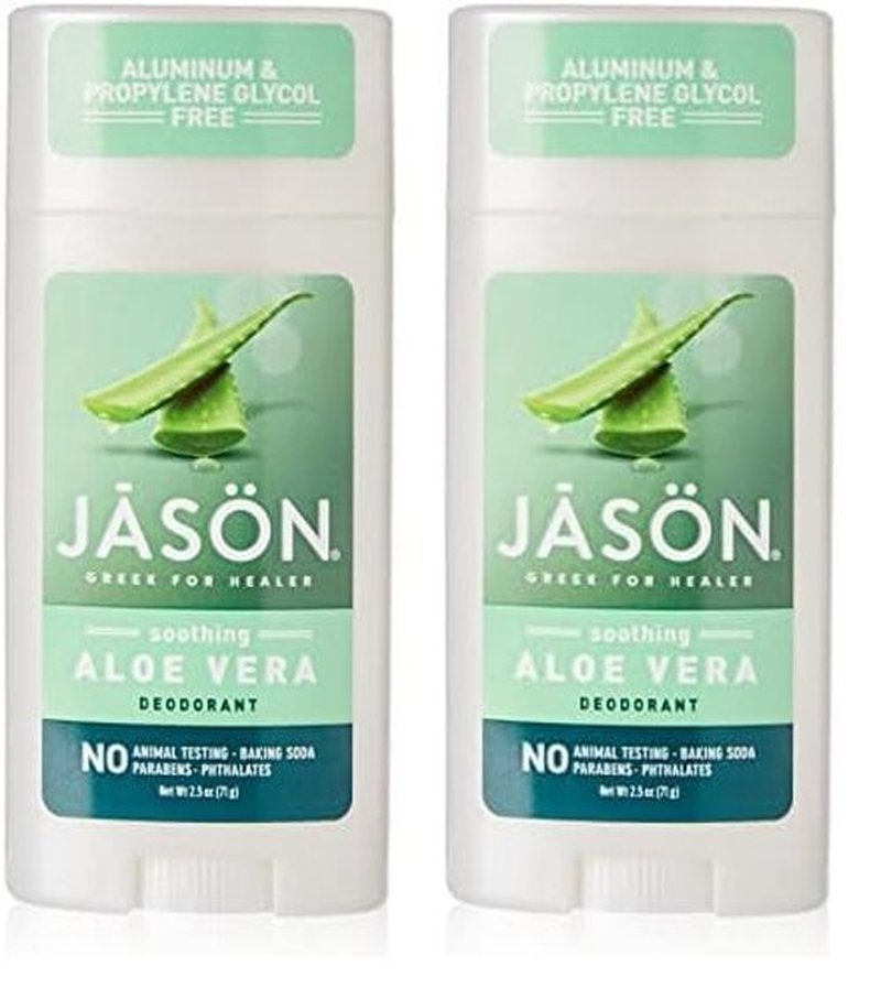 Jason Aluminum Free Deodorant Stick, Soothing Aloe Vera, 2.5 Oz (Packaging May Vary) (Pack of 2)