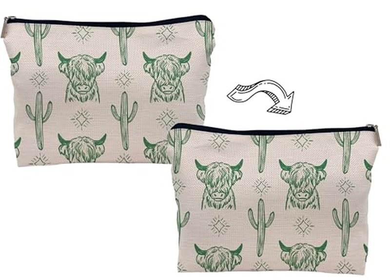 Lacosu Western green Makeup Bag,Western Gifts For Women,Cow Makeup Bag,Cowgirl Stuff,Western Stuff For Women,Western Gifts,Cowgirl Gifts(green)
