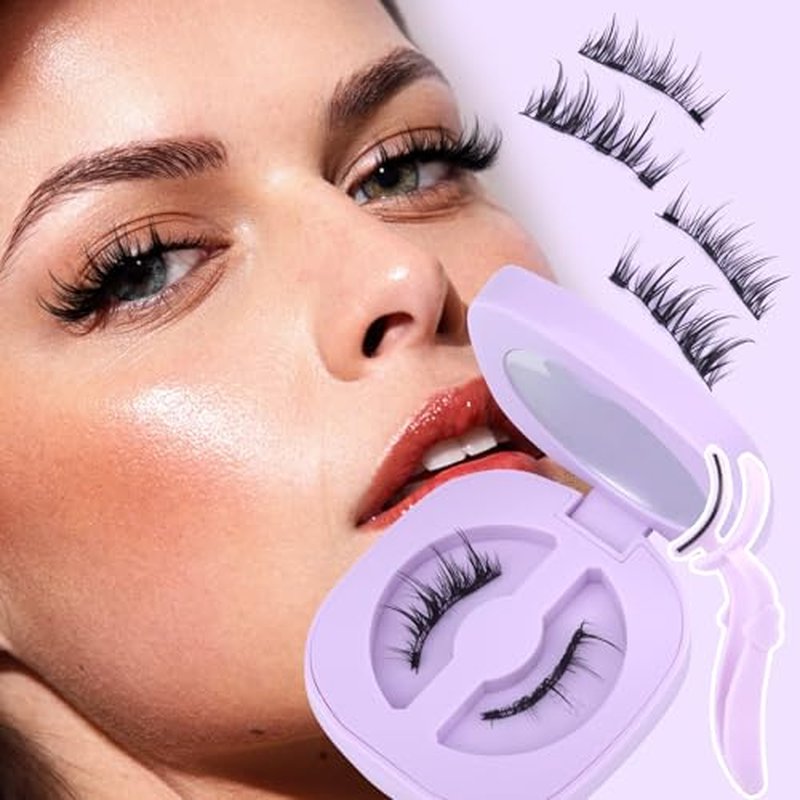 Magnetic Eyelashes Cat Eye Lashes Magnetic Eyelashes Natural Double Sided Magnetic Lashes No Glue Lashes Wispy Eyelashes with Magnetic Applicator