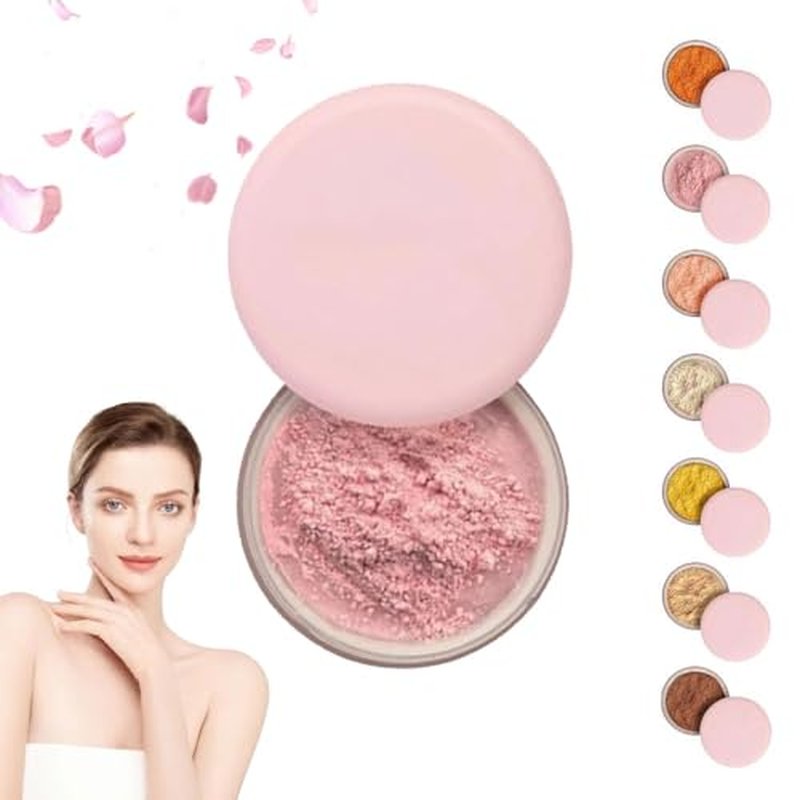 Blurring Setting Powder, 2025 Upgrade Pink Setting Powder Makeup Waterproof Setting Powder for All Skin Tones(#01)