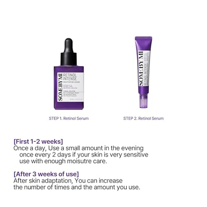 SOME BY MI Retinol Intense Reactivating Serum - 1.01Oz, 30ml - Mild Korean Retinol Serum for Post-Acne Mark - Bakuchiol Pore Minimizer for face Texture - Ideal for Retinol Beginners - Korean Skin Care