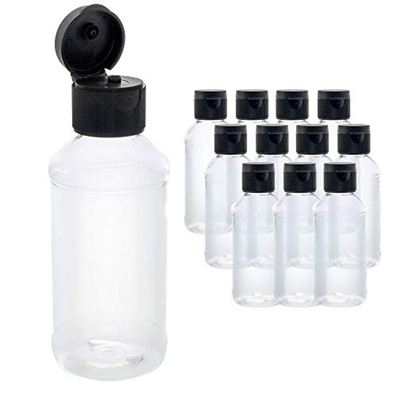 U.S. Art Supply 4 ounce Squeeze PET Plastic Bottles with Flip Cap - BPA-free, food safe, medical grade plastic, acrylic pouring paint Great For Hand Sanitizer (Pack of 24)