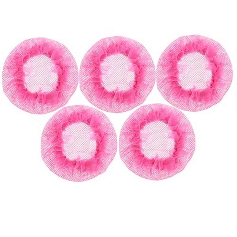 OHPHCALL 5pcs Set Bun Nets Ballet Hairnets for Dance Buns Hairnet for Bun Hairnets for Women Hair Bun Donut Tools for Women Elastic Hairnets Hair Net Dancing Hair Bun Net Rosy
