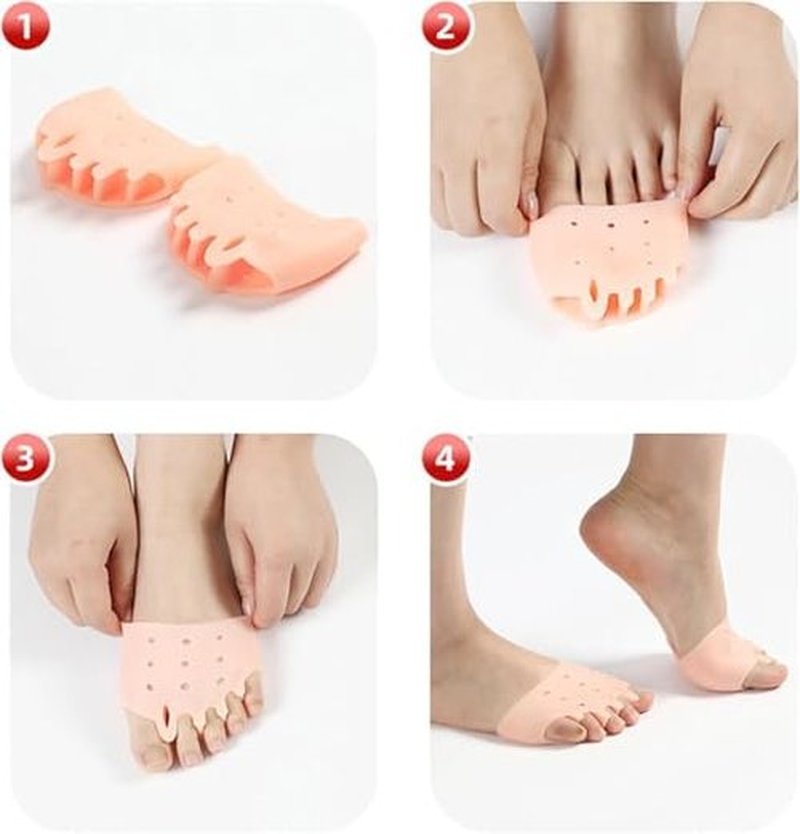 Hyggear Silicone Toe Separator, Hyggear Toe Separators, Hyggear Toe Spacers, 4 Pairs, Ball of Foot Cushions, Breathable & Soft, For Men & Women (4 Pairs)