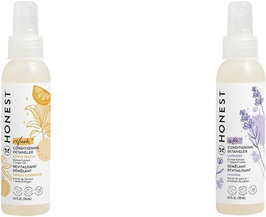 Conditioning Hair Detangler Spray Variety Pack - Tear-Free & Hypoallergenic | Lavender, Citrus Vanilla, Sweet Almond | 4 fl oz Each (Pack of 3)