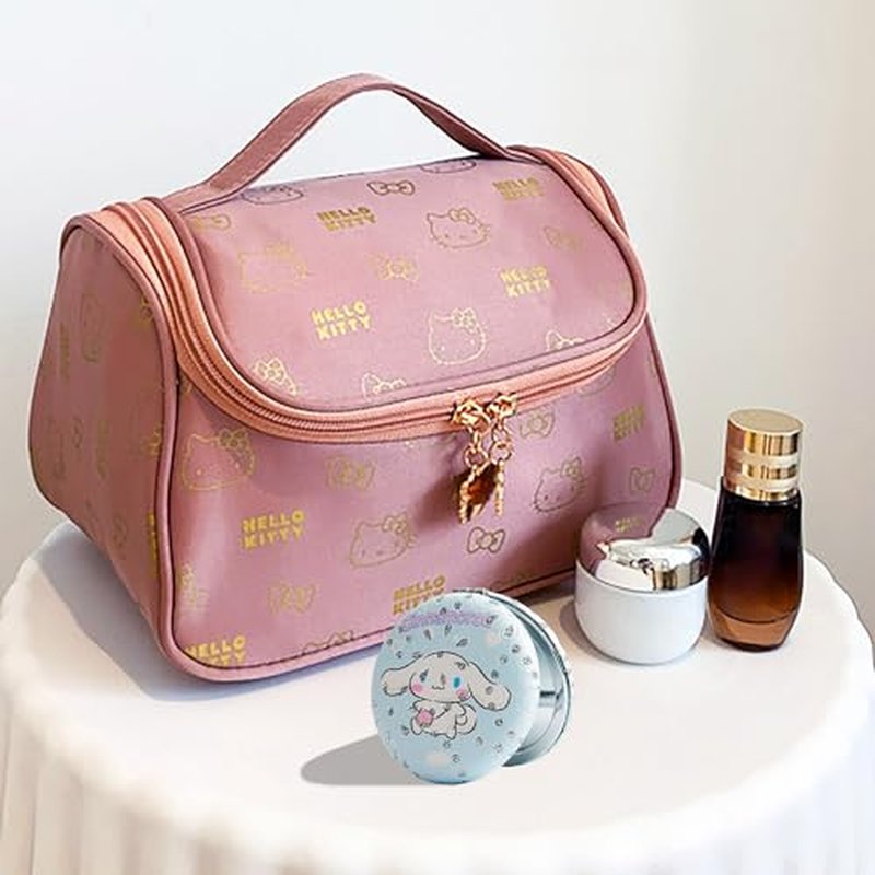 easitea Cute Compact Mirror for Women & Girls, Bling Leather Travel Makeup Mirror with 1X/3X Magnifying, Gift for Her