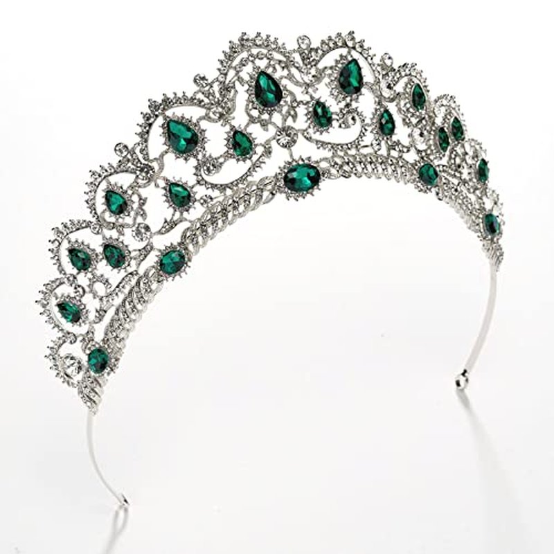 SWEETV Rose Gold Wedding Tiaras and Crowns for Women, Rhinestone Queen Tiara Headpieces for Women Crystal Hair Accessories