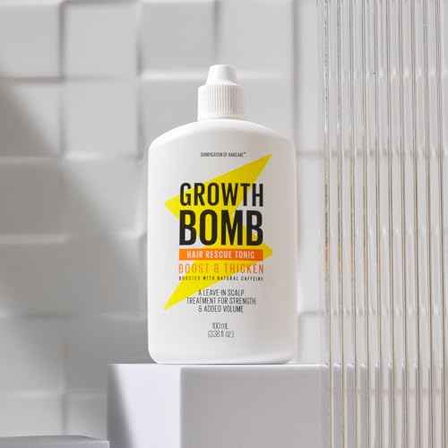 Growth Bomb Hair Rescue Tonic - Hair Care & Scalp Tonic for Growth, Root Serum for Women & Men with Natural Botanicals, Use Daily on Thick or Fine Strands to Prevent Loss - 100 mL