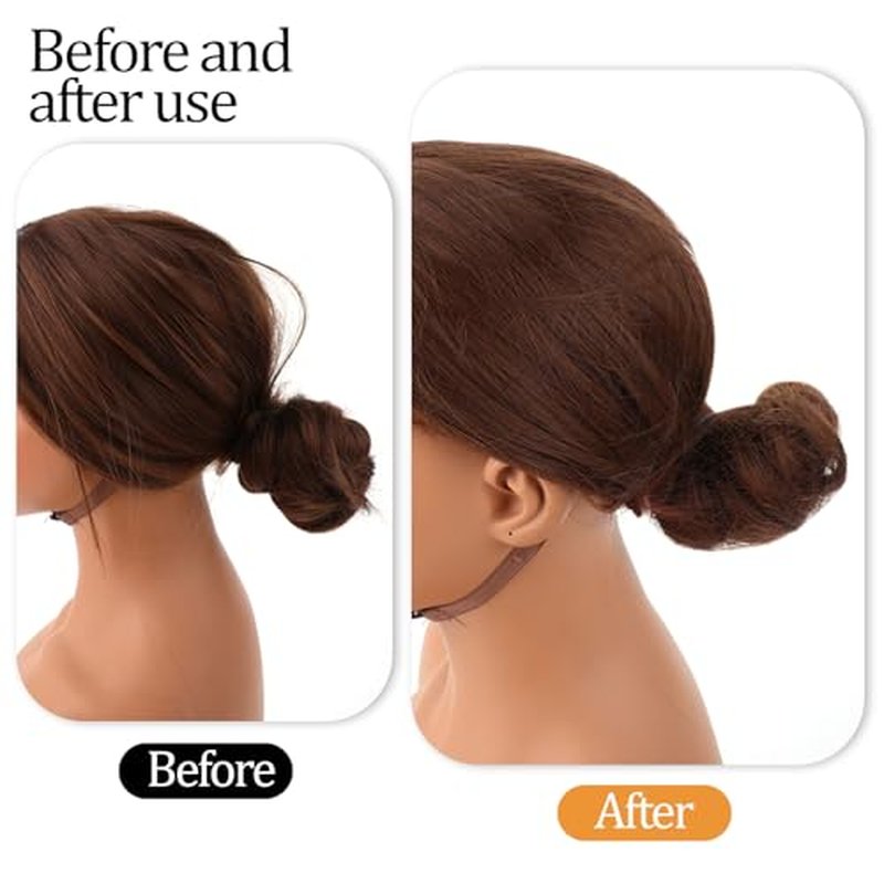 PEOVLVN 100 Pcs Hair Nets for Women, 20 Inches Hair Nets for Buns Elasticity Invisible Elastic Mesh Bun Hair Nets for Ballet Girls Food Service Workers Hair Bun Maker Wig and Sleeping (Brown)