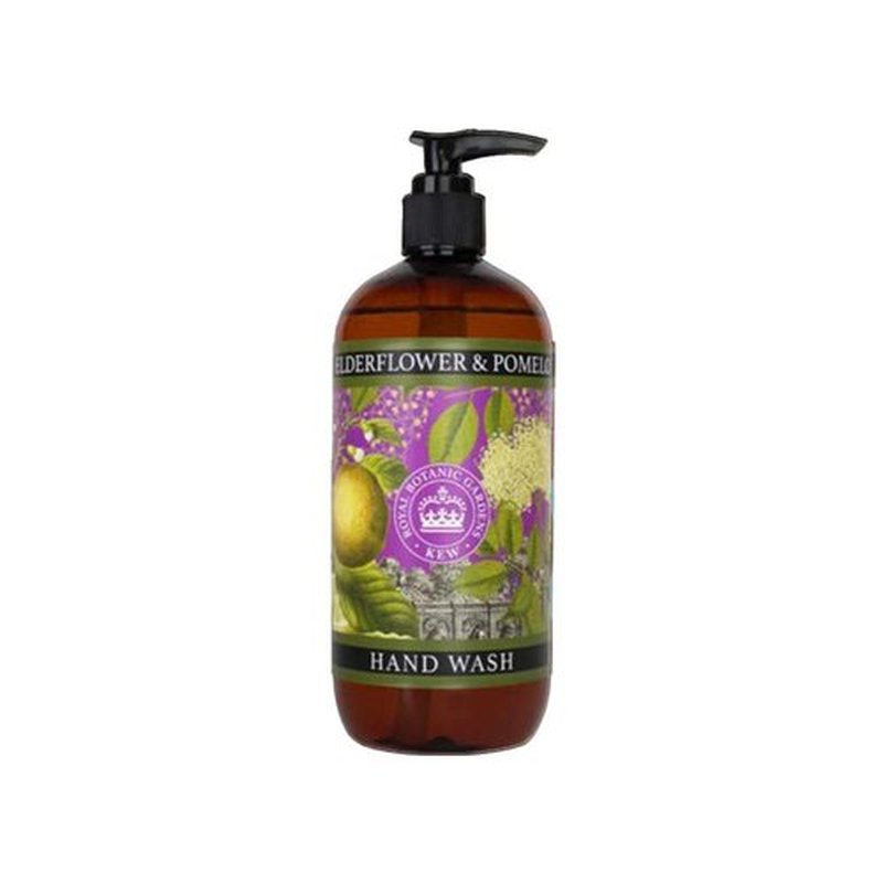 The English Soap Company Kew Gardens Luxury Hand and Body Wash, Refreshing Botanical Wash with a Rich Lather, Enriched with Soothing Aloe Vera and Vitamin E, Elderflower and Pomelo Scent 500ml