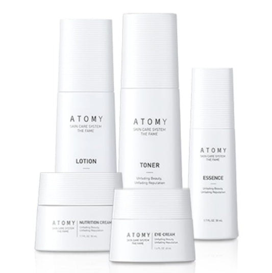 Fame Skin Care System - Daily Hydration Routine Kit | Toner, Lotion, Essence, Eye Cream & Nourishing Cream for All Skin Types