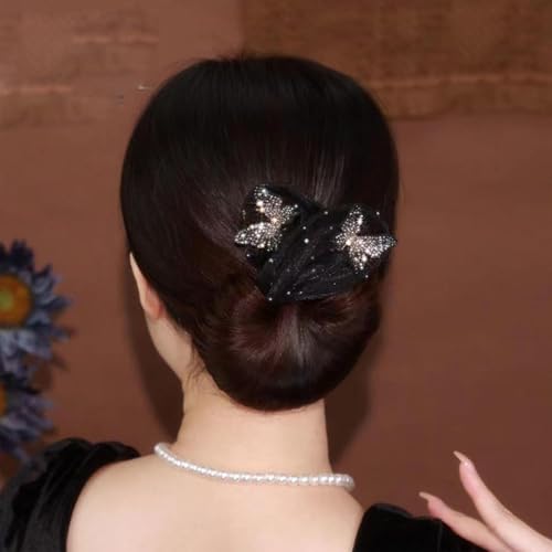 Insstyle Full Star Flower Hair Accessories, Hand Embroidered Flowers Deft Bun Hair, Character Hair Accessories,Lazy Hair Curler (A8)