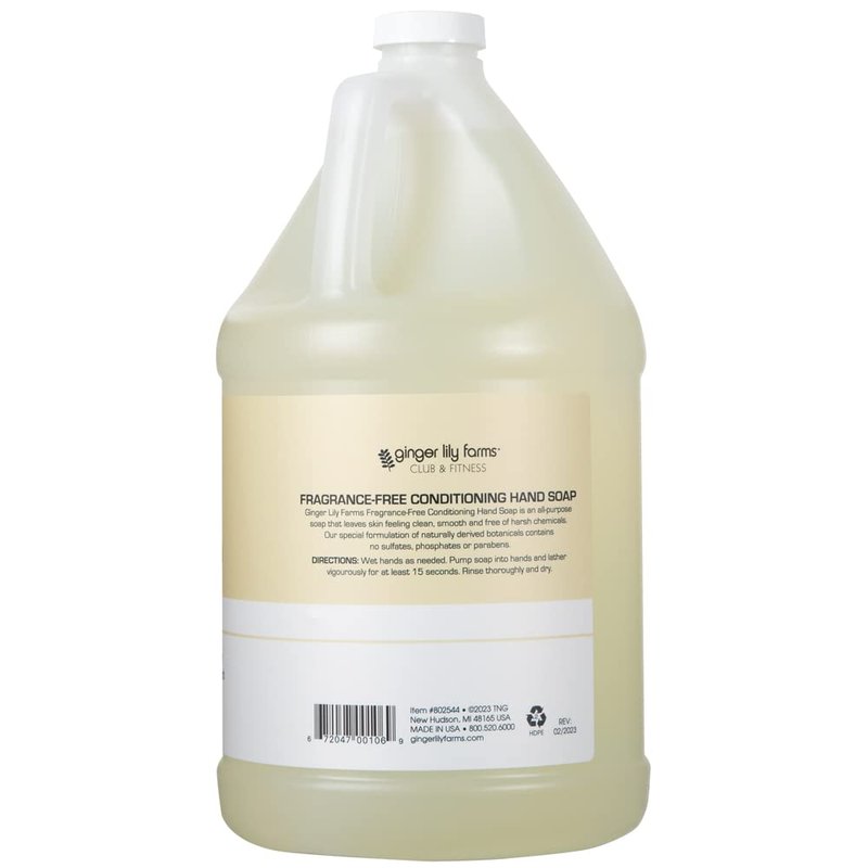 Ginger Lily Farms Liquid Hand Soap Refill - 100% Vegan & Cruelty-Free | Fragrance-Free, 1 Gallon (Pack of 3)