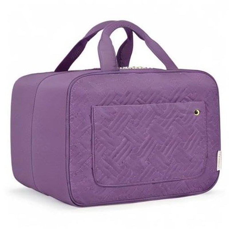 BAGSMART Toiletry Bag Travel Bag with Hanging Hook, Water-resistant Makeup Cosmetic Bag Travel Organizer for Accessories, Shampoo, Full Sized Container, Toiletries (Purple, Medium)