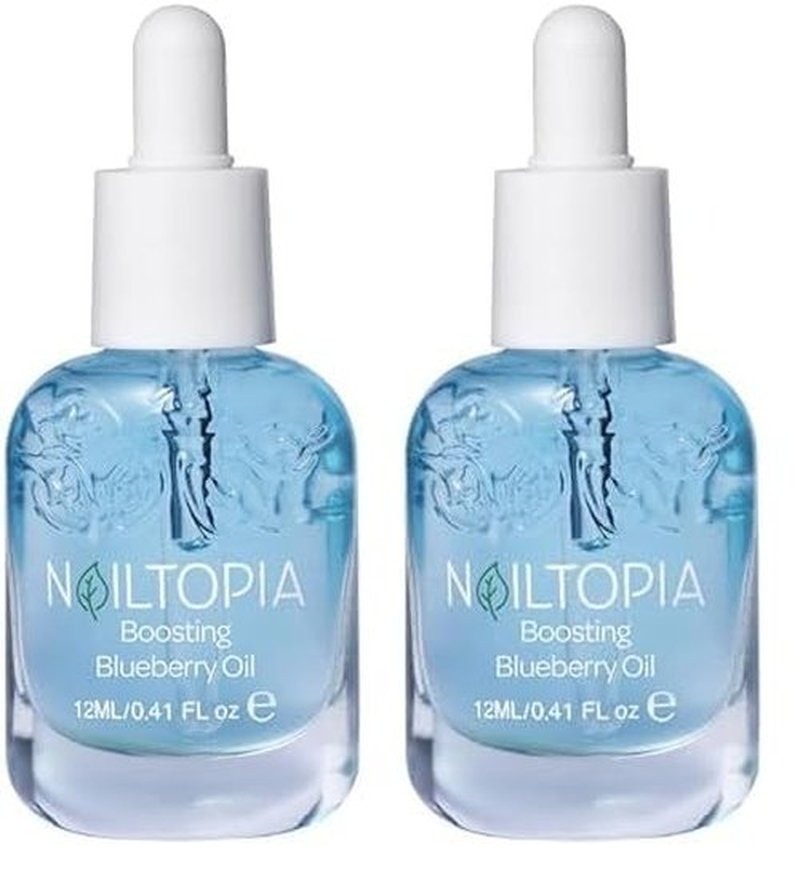 Nailtopia Fresh Revitalizing and Energizing Blueberry Oil - Cuticle Oil and Nail Growth - Nail and Cuticle Hydration - Bio-Sourced Nail Care - 0.41 oz (Pack of 2)