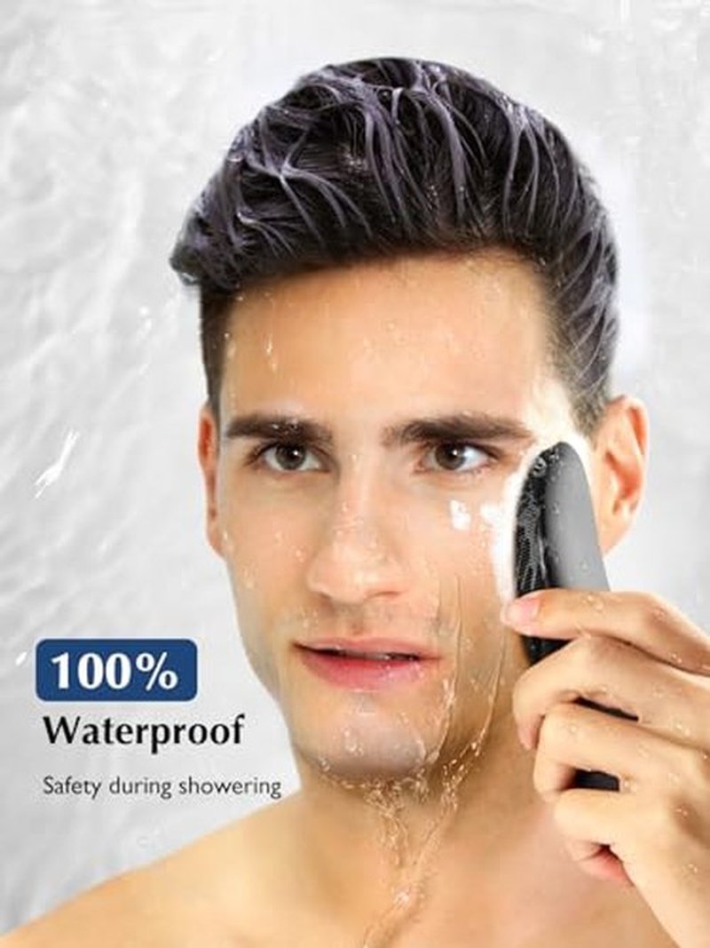 COSLUS Facial Cleansing Brush Silicone Face Scrubber: Waterproof Rechargeable Face Wash Brush, 4 Cleansing Modes, Electric Face Exfoliator for Men Women Cleaning, Exfoliating, Massaging