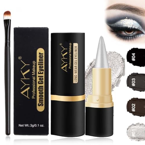EZGHAR Bousalutend Eye Liner, Bousalurrens Eyeliner Cream, Bousalutend Eyeliner, Ayky Long Wear Gel Eyeliner, Matte Quick-Dry Natural Black Eyeliner Cream, Waterproof Smudge Proof (#01)