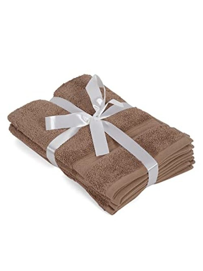 Casa Lino 4 Pack Hand Towels for Bathroom, 18"x28", 100% Cotton, Ultra Soft & Highly Absorbent, Premium Luxury Towels for Gym, Shower, Hotel, New Apartment Essentials, Brown