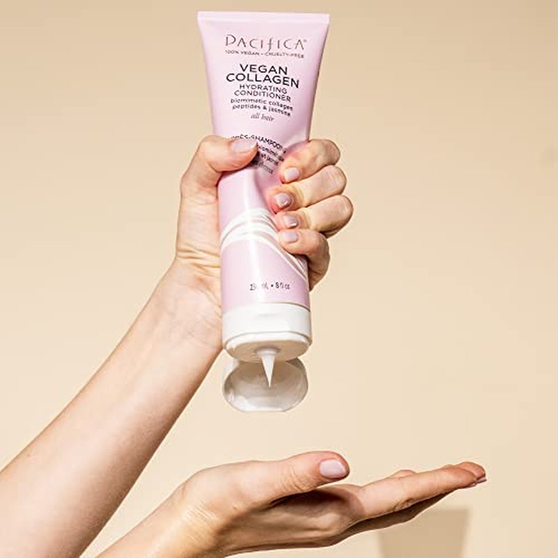 Pacifica Beauty, Vegan Collagen Hydrating Conditioner, Avocado Oil, Vitamin B5, Soften, Restore Shine, Address Split Ends, For Dry & Damaged Hair, Add Shine, Moisture, Sulfate & Silicone Free, Vegan