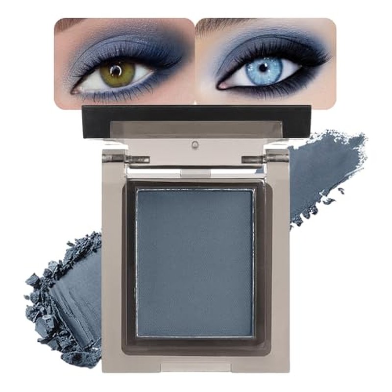Eyeshadow Single lightslate Gray Matte, High-Pigment Monochrome Eye Shadow Pressed Powder, Everyday Velvety Silky Eye Makeup Looks, Professional Long-Lasting Waterproof Single Eyeshadow Palette, 01#