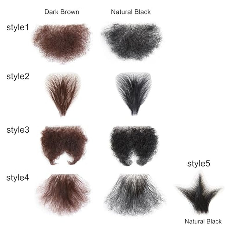 viviaBella Fake Private Hair Handmade Biniki Synthetic Hair Body Hair Adding Hair Volume (Style1, Dark Brown)