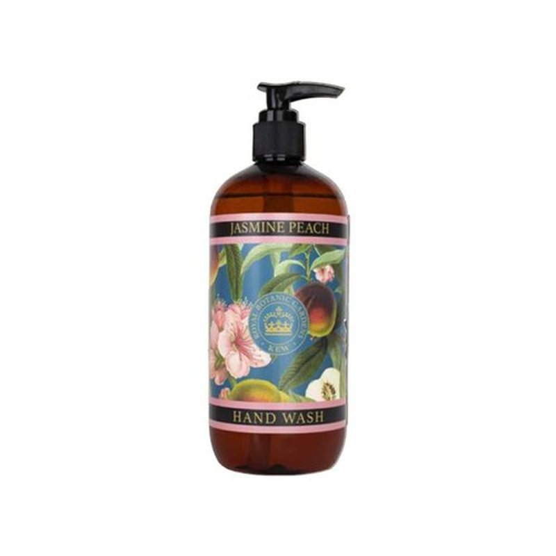 The English Soap Company Kew Gardens Luxury Hand and Body Wash, Refreshing Botanical Wash with a Rich Lather, Enriched with Soothing Aloe Vera and Vitamin E, Jasmine Peach Scent 500ml