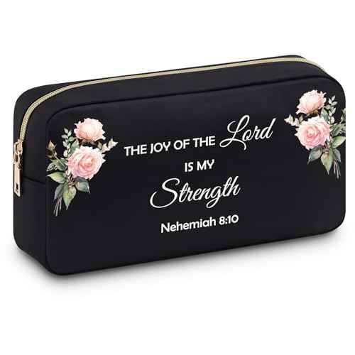Inspirational Bible Verse Gifts Christian Gifts for Women Faith Makeup Bag Motivational Gifts for Women Christian Cosmetic Bag for Women Friend Spiritual Gifts Baptism Gifts for Sister Daughter