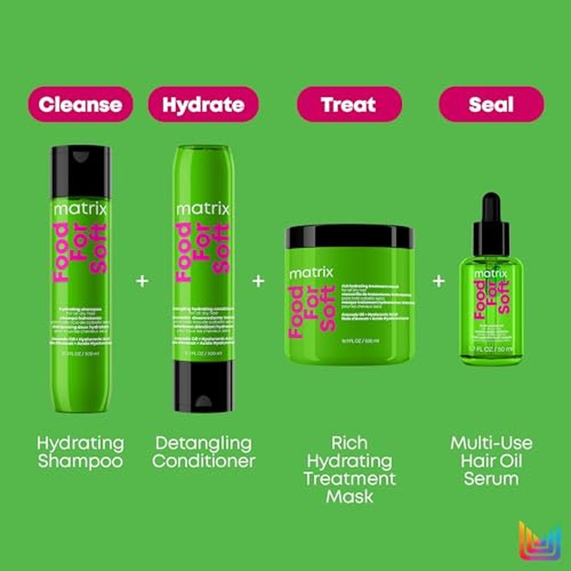 Matrix Food For Soft Conditioner | Hydrates & Detangles Dry, Brittle Hair | Moisturizes, Softens & Smooths | With Avocado Oil & Hyaluronic Acid | Suitable for Color Treated and Natural Hair | Vegan