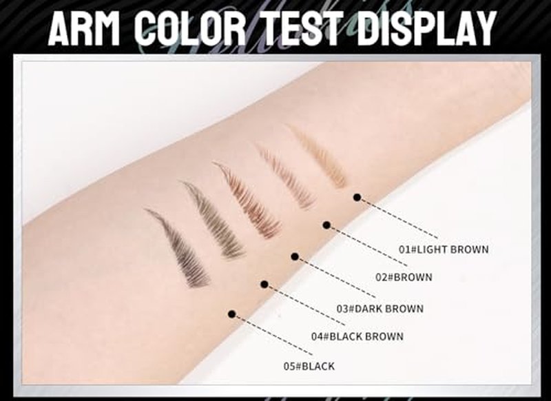 Magical Curved Brow Pen, Microblading Eyebrow Pencil, Trailott Eyebrow Pen 2 Fork Tip, HelloKiss Precise Liquid Brow Double Headed ink Pen Long-lasting Makeup Waterproof (1# Light Brown)