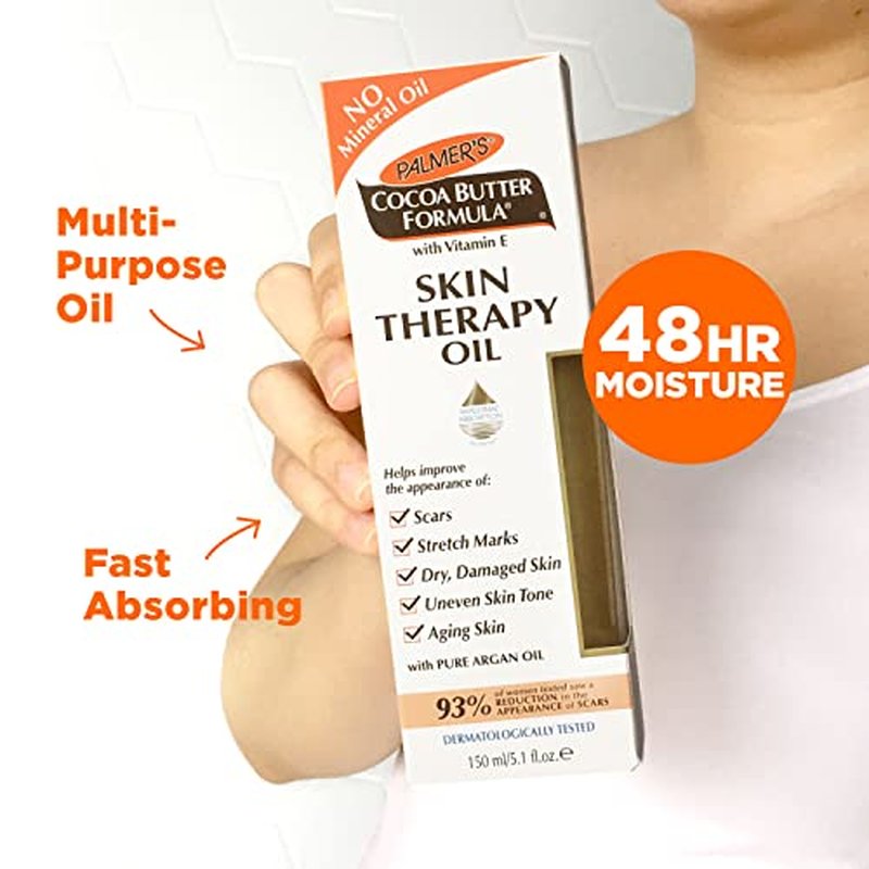 Palmer's Shea Formula Raw Shea Body Lotion (Pack of 1) Cocoa Butter Formula Skin Therapy Moisturizing Body Oil with Vitamin E (5.1 Ounces)