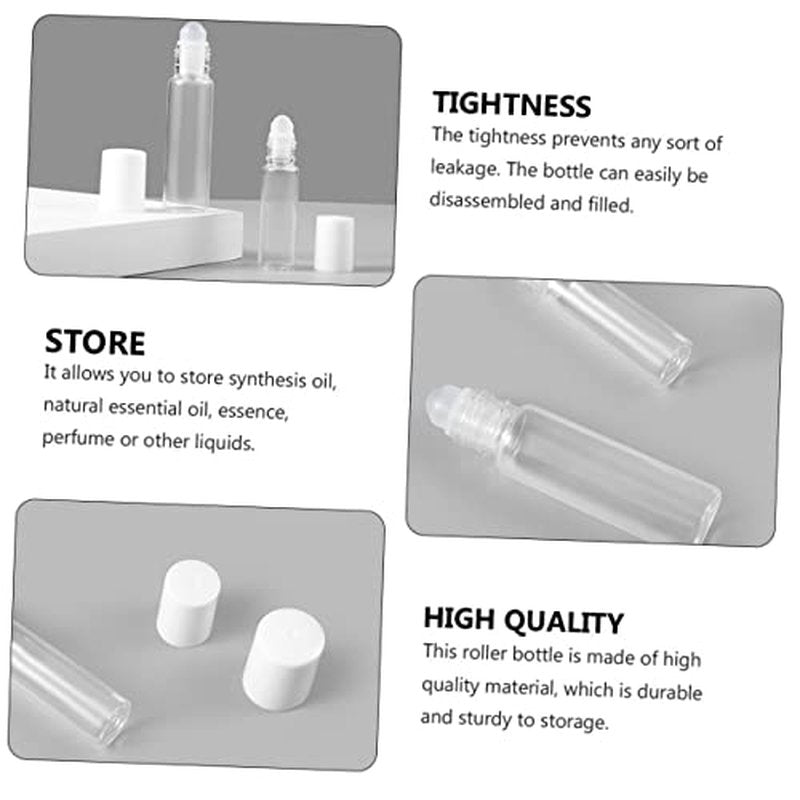 Outanaya 12pcs Glass Roller Bottle Condiment Sponge Applicator Bottle Refillable Oil Roller Bottles Liquid Applicator Bottle for Feet Sponge Top Applicator Bottle Essential Oil Transparent